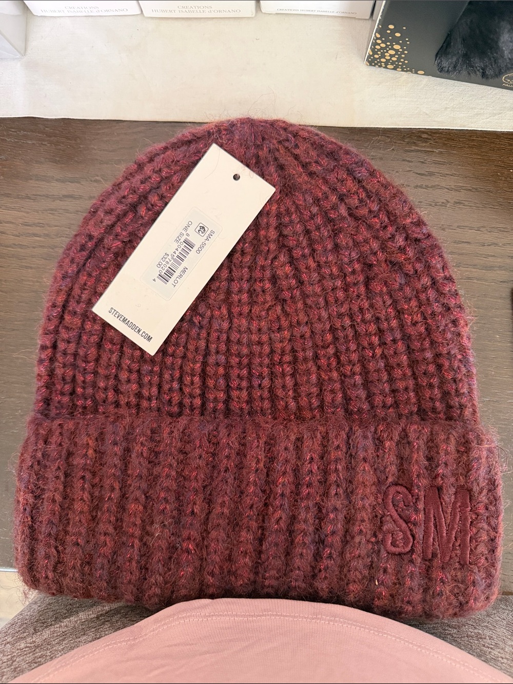 “STEVE MADDEN” Stunning Merlot Color With Sparkles Hat